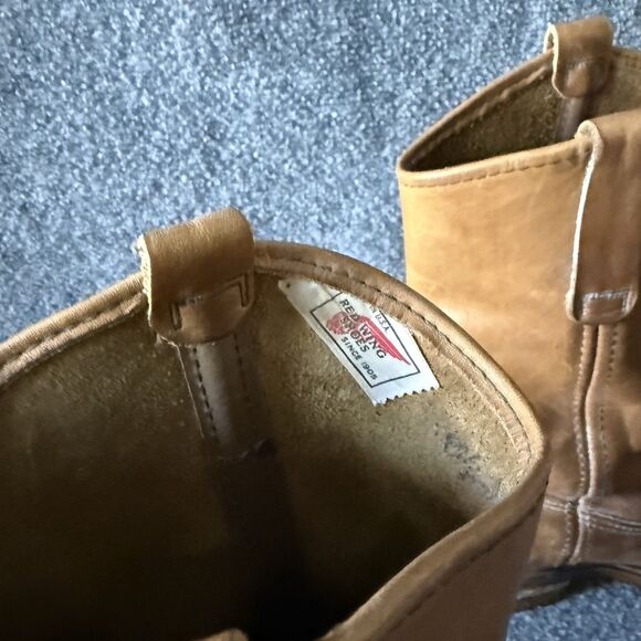Rare VTG 90s Red Wing Pecos Roper Boots Men’s 8.5B Brown Leather Work Cowboy USA main image 12
